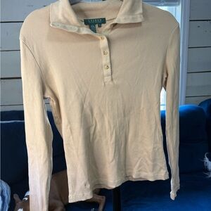 Ralph Lauren Beige Button-Up Polo